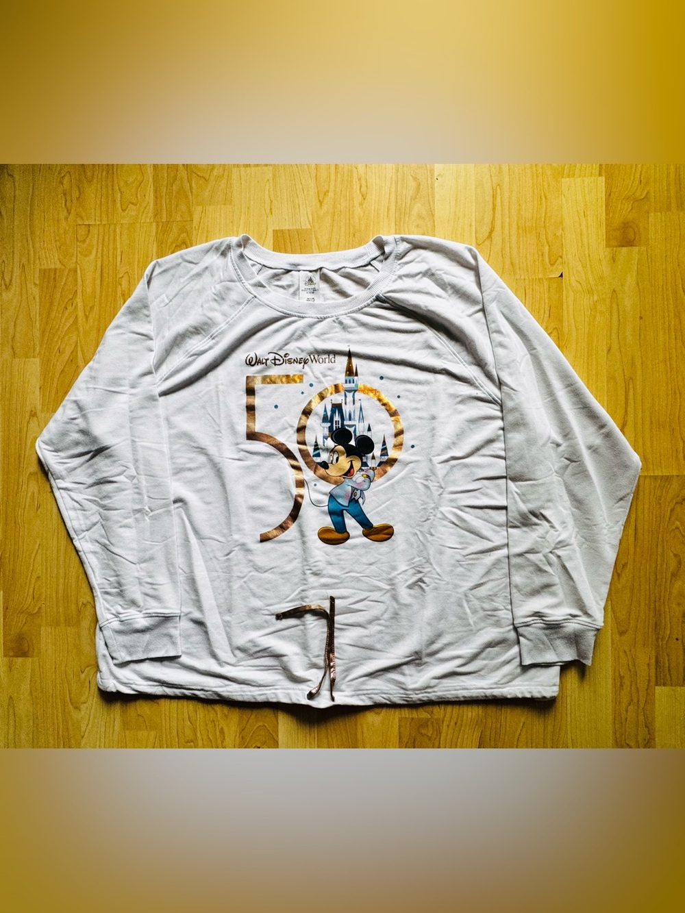 Disney 50th  Women's White Long-Sleeve Pullover Top